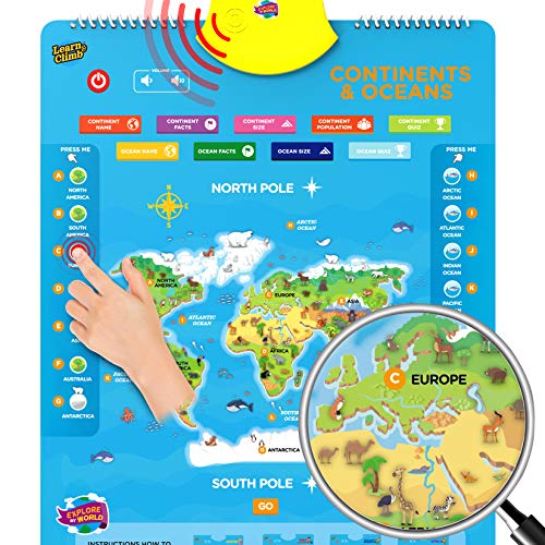 World Map Poster for Kids - Educational, Interactive, Wall Map